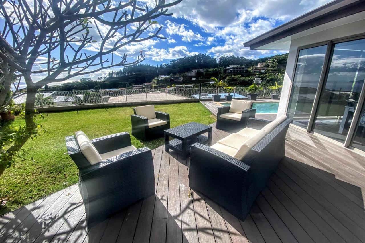 Villa Tiki Wonderfull Sea View Punaauia  Bagian luar foto