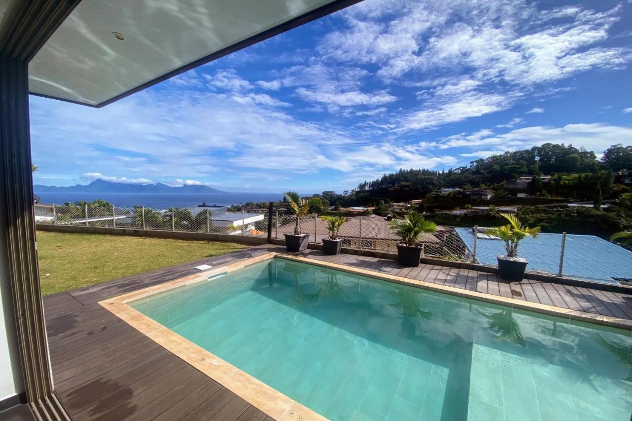 Villa Tiki Wonderfull Sea View Punaauia  Bagian luar foto