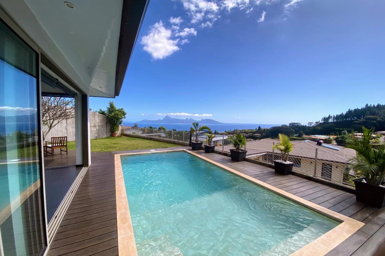 Villa Tiki Wonderfull Sea View Punaauia  Bagian luar foto